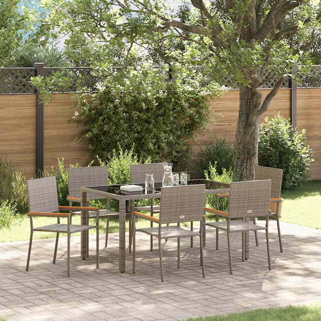 vidaXL Tuin Eettafel Set 3 pcs Zwart poly rattan