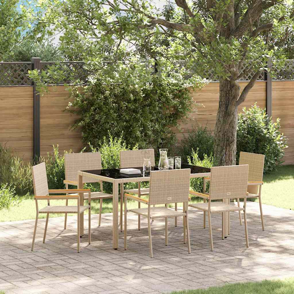 vidaXL Tuin Eettafel Set 3 pcs Zwart poly rattan