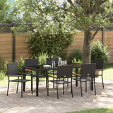 vidaXL Tuin Eettafel Set 3 pcs Zwart poly rattan