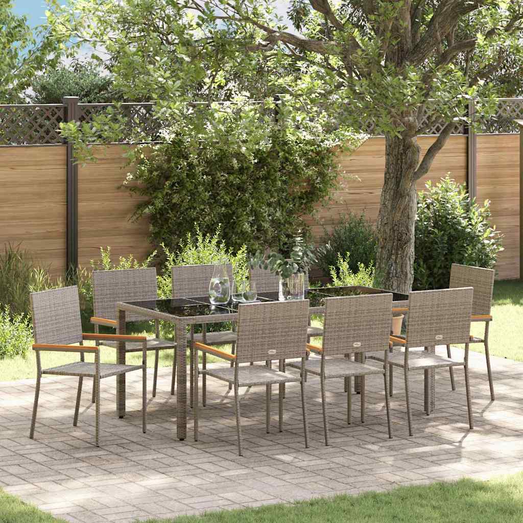 vidaXL Tuin Eettafel Set 3 pcs Zwart poly rattan