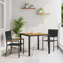 vidaXL Tuin Eettafel Set 3 pcs Zwart poly rattan