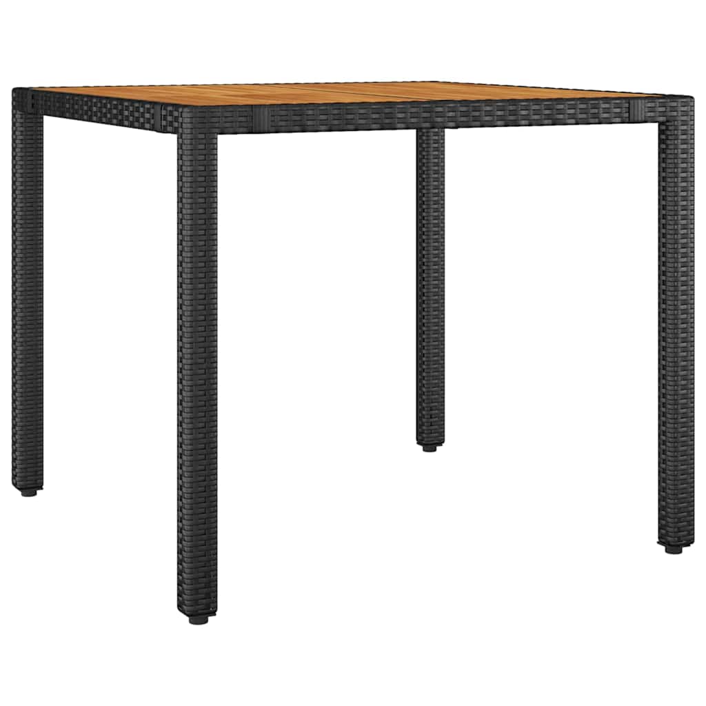 vidaXL Tuin Eettafel Set 3 pcs Zwart poly rattan