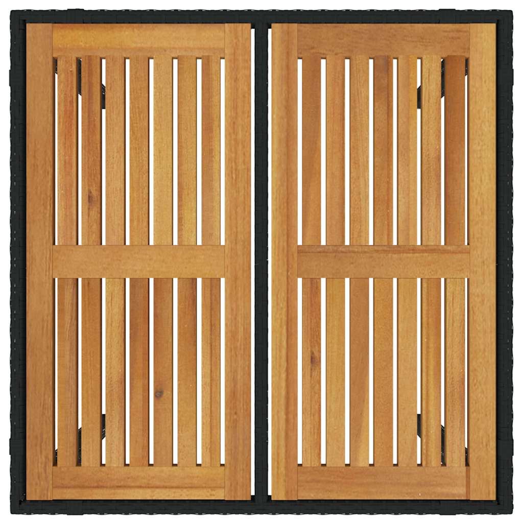 vidaXL Tuin Eettafel Set 3 pcs Zwart poly rattan