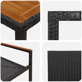 vidaXL Tuin Eettafel Set 3 pcs Zwart poly rattan