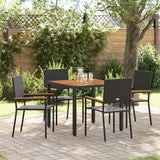 vidaXL Tuin Eettafel Set 3 pcs Zwart poly rattan