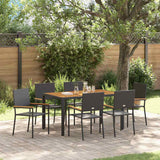 vidaXL Tuin Eettafel Set 3 pcs Zwart poly rattan
