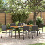 vidaXL Tuin Eettafel Set 3 pcs Zwart poly rattan
