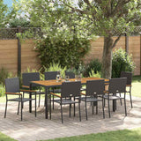 vidaXL Tuin Eettafel Set 3 pcs Zwart poly rattan