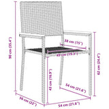 vidaXL Tuin Eettafel Set 9 pcs Zwart poly rattan