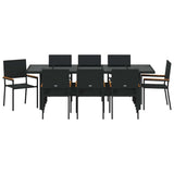 vidaXL Tuin Eettafel Set 9 pcs Zwart poly rattan