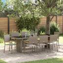 vidaXL Tuin Eettafel Set 9 pcs Zwart poly rattan