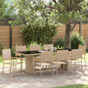 vidaXL Tuin Eettafel Set 9 pcs Zwart poly rattan