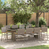 vidaXL Tuin Eettafel Set 9 pcs Zwart poly rattan