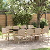 vidaXL Tuin Eettafel Set 9 pcs Zwart poly rattan