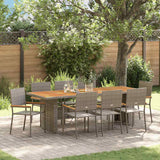 vidaXL Tuin Eettafel Set 9 pcs Zwart poly rattan