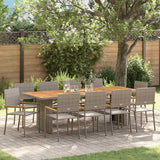 vidaXL Tuin Eettafel Set 9 pcs Zwart poly rattan