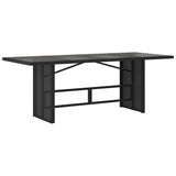 vidaXL Garden Dining Set 7 pcs Black poly rattan