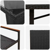 vidaXL Garden Dining Set 7 pcs Black poly rattan