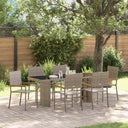 vidaXL Garden Dining Set 7 pcs Black poly rattan