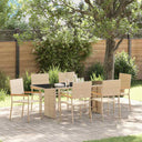 vidaXL Garden Dining Set 7 pcs Black poly rattan