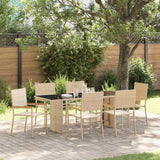 vidaXL Garden Dining Set 7 pcs Black poly rattan