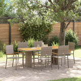 vidaXL Garden Dining Set 7 pcs Black poly rattan