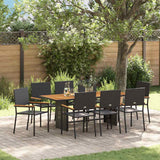 vidaXL Garden Dining Set 7 pcs Black poly rattan