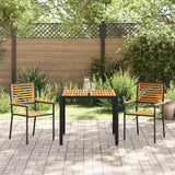 vidaXL Garden Dining Set 3 pcs Black and Brown Poly Rattan