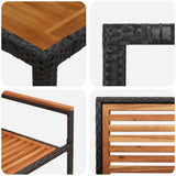 vidaXL Garden Dining Set 3 pcs Black and Brown Poly Rattan