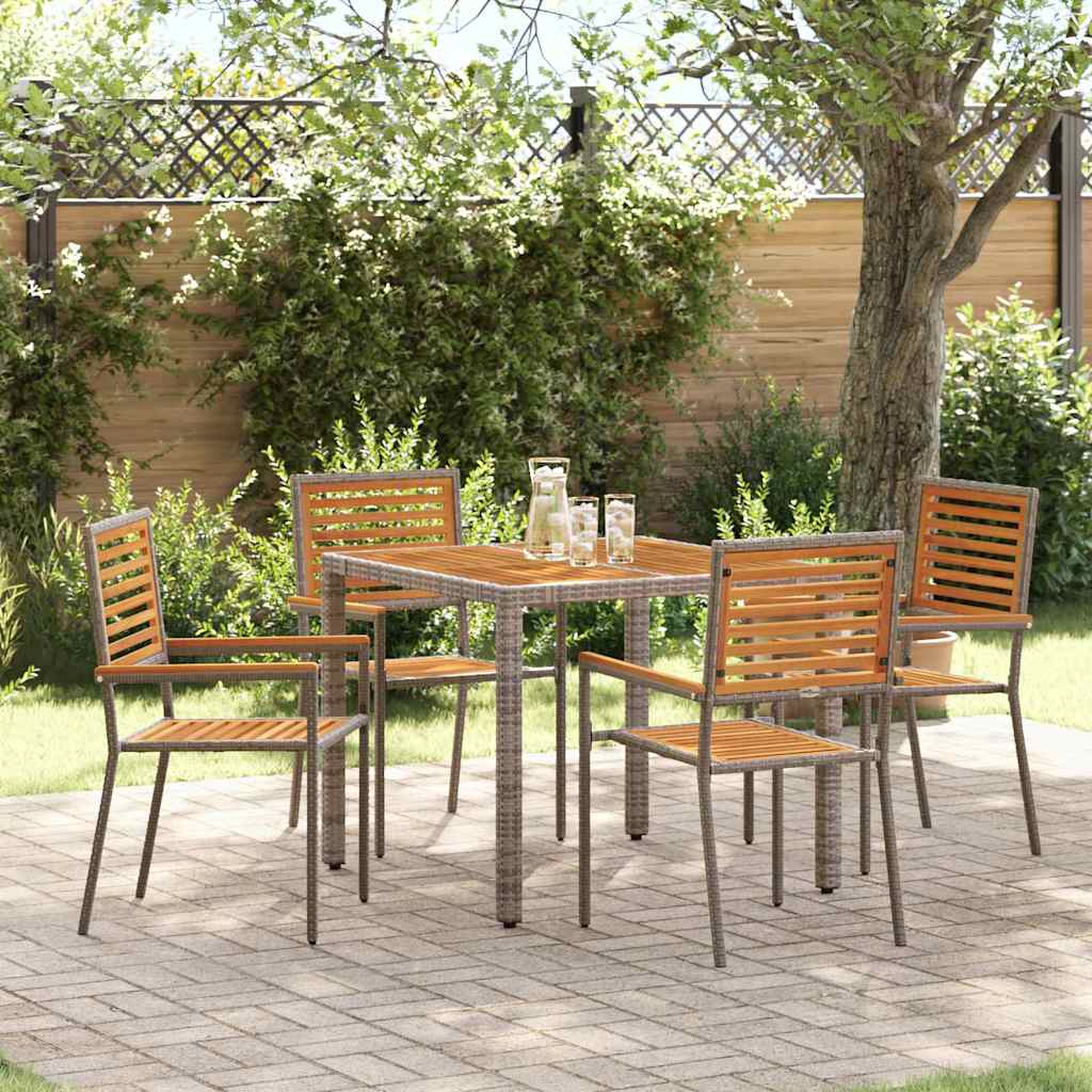 vidaXL Garden Dining Set 3 pcs Black and Brown Poly Rattan