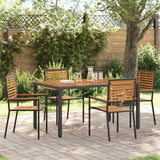 vidaXL Garden Dining Set 3 pcs Black and Brown Poly Rattan