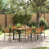 vidaXL Garden Dining Set 3 pcs Black and Brown Poly Rattan