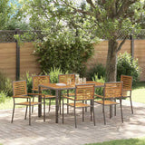 vidaXL Garden Dining Set 3 pcs Black and Brown Poly Rattan