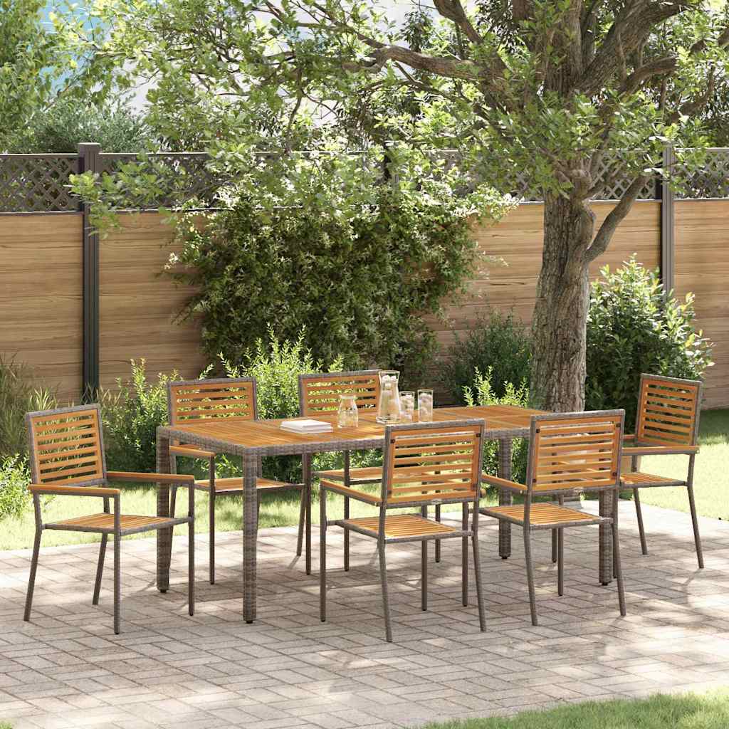 vidaXL Garden Dining Set 3 pcs Black and Brown Poly Rattan
