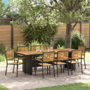 vidaXL Garden Dining Set 9 pcs Black and Brown poly rattan