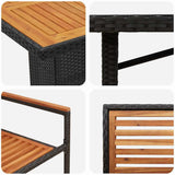 vidaXL Garden Dining Set 7 pcs Black and Brown poly rattan