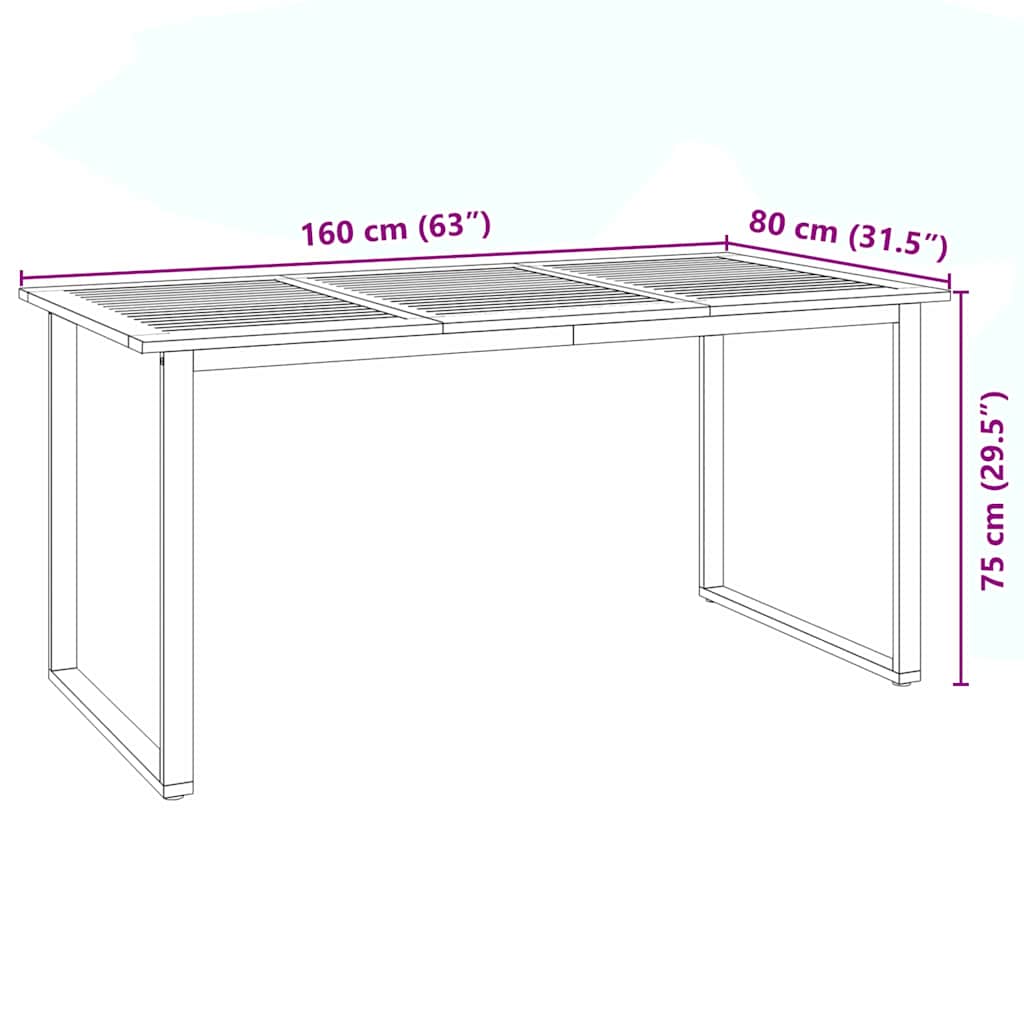 vidaXL Tuin Eettafel Set 7 pcs Zwart Massief Acacia Hout