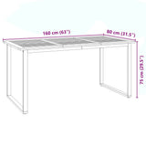 vidaXL Tuin Eettafel Set 7 pcs Zwart Massief Acacia Hout