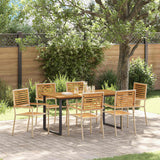 vidaXL Tuin Eettafel Set 7 pcs Zwart Massief Acacia Hout