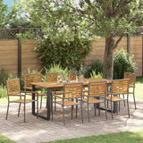 vidaXL Tuin Eettafel Set 7 pcs Zwart Massief Acacia Hout