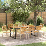 vidaXL Tuin Eettafel Set 7 pcs Zwart Massief Acacia Hout