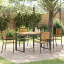 vidaXL Garden Dining Set 5 pcs Black and Brown poly rattan