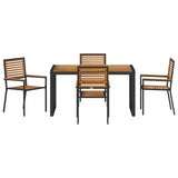 vidaXL Garden Dining Set 5 pcs Black and Brown poly rattan