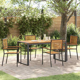 vidaXL Garden Dining Set 5 pcs Black and Brown poly rattan