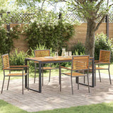 vidaXL Garden Dining Set 5 pcs Black and Brown poly rattan