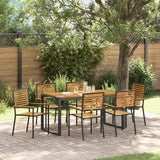 vidaXL Garden Dining Set 5 pcs Black and Brown poly rattan