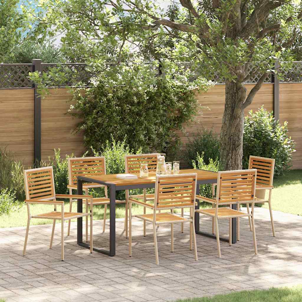 vidaXL Garden Dining Set 5 pcs Black and Brown poly rattan