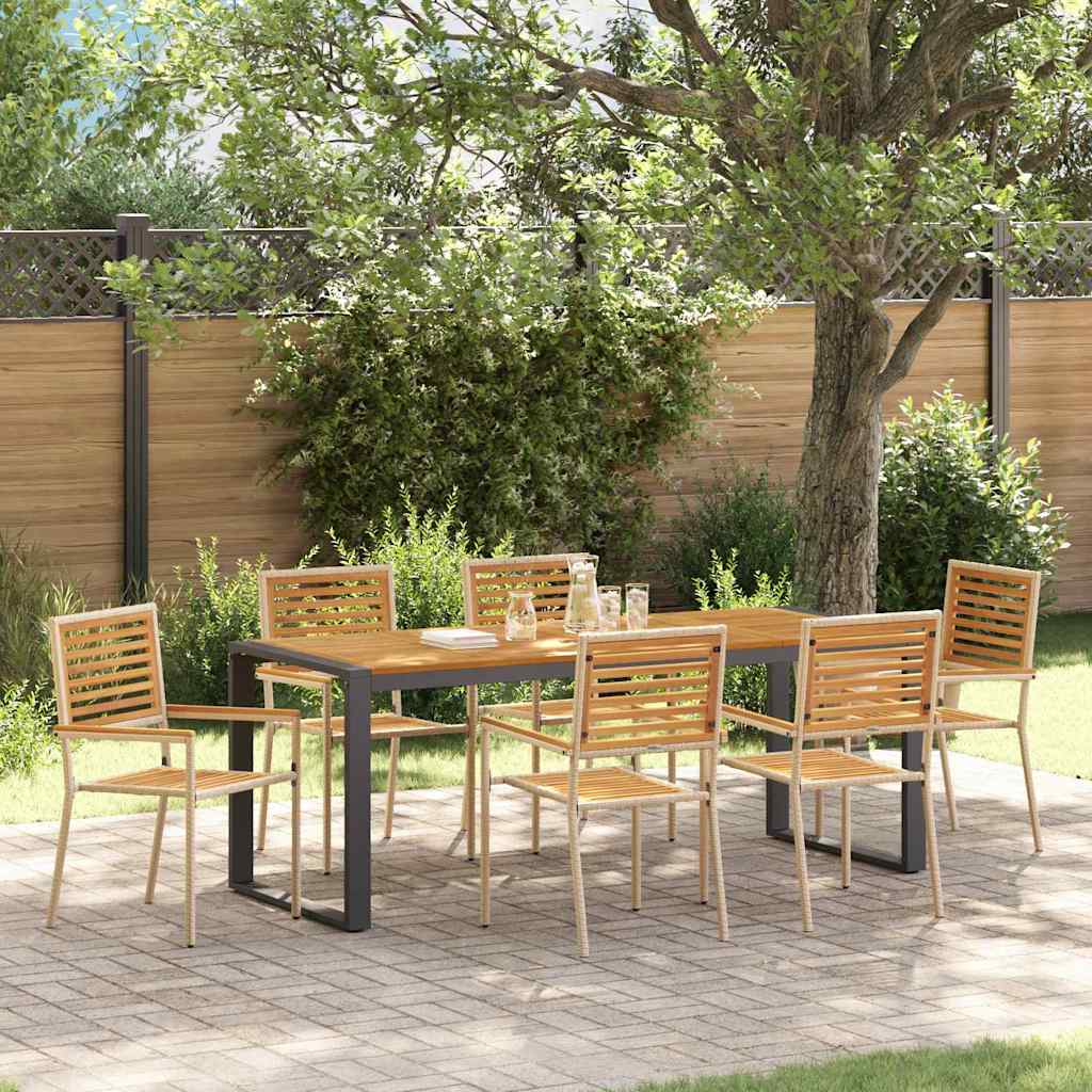 vidaXL Garden Dining Set 5 pcs Black and Brown poly rattan