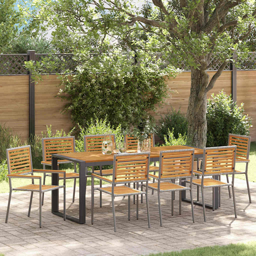 vidaXL Garden Dining Set 5 pcs Black and Brown poly rattan