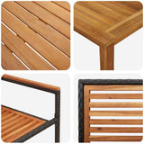 vidaXL Tuin Eettafel Set 3 pcs Zwart Massief Acacia Hout